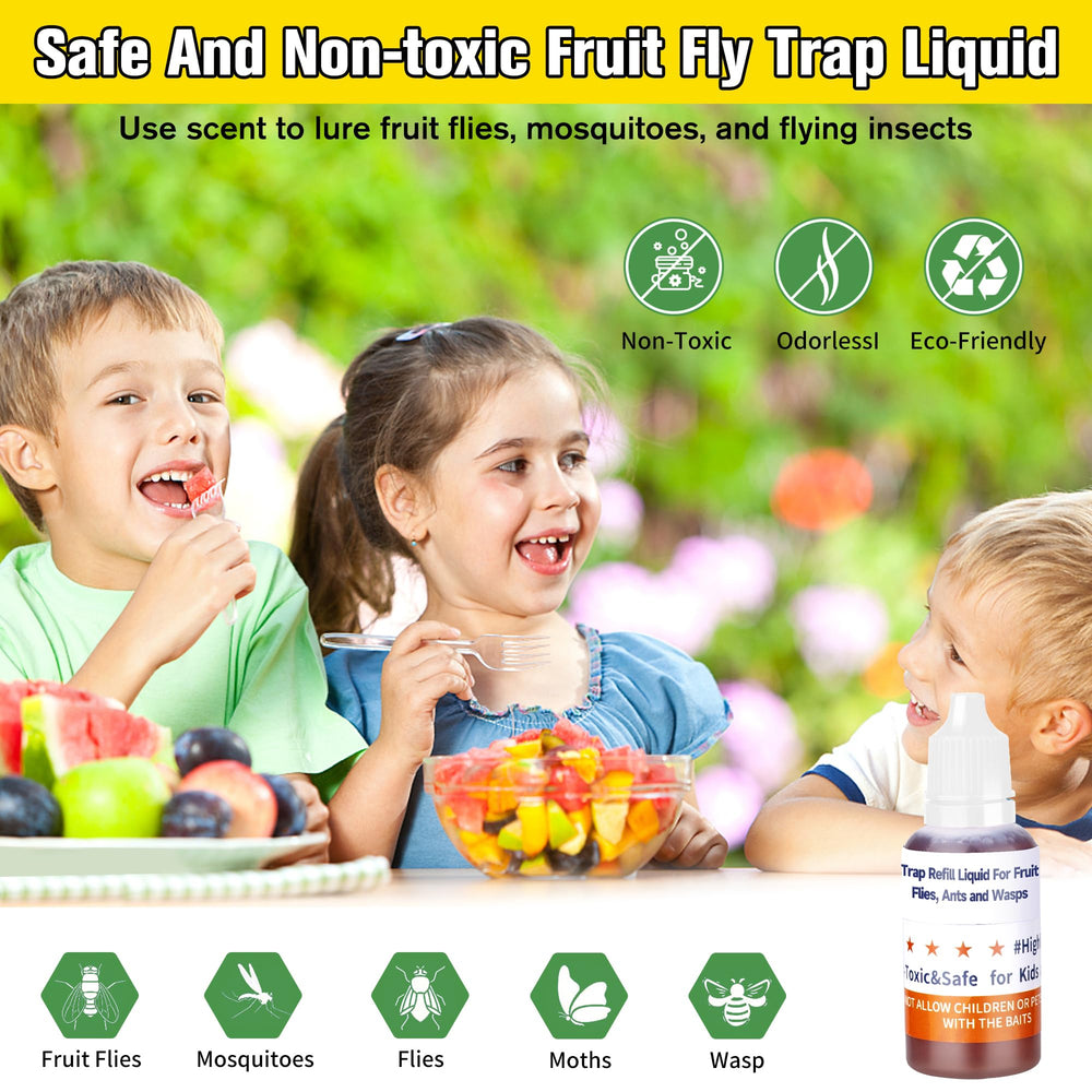 Pestvanish Fruit Fly Trap Refill Liquid in kitchen setting