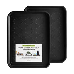 PETABBY Boot Tray black front view with raised outer lip