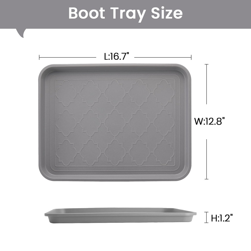 PETABBY Boot Tray grey side view showing raised outer lip