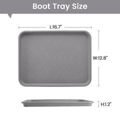 PETABBY Boot Tray grey side view showing raised outer lip