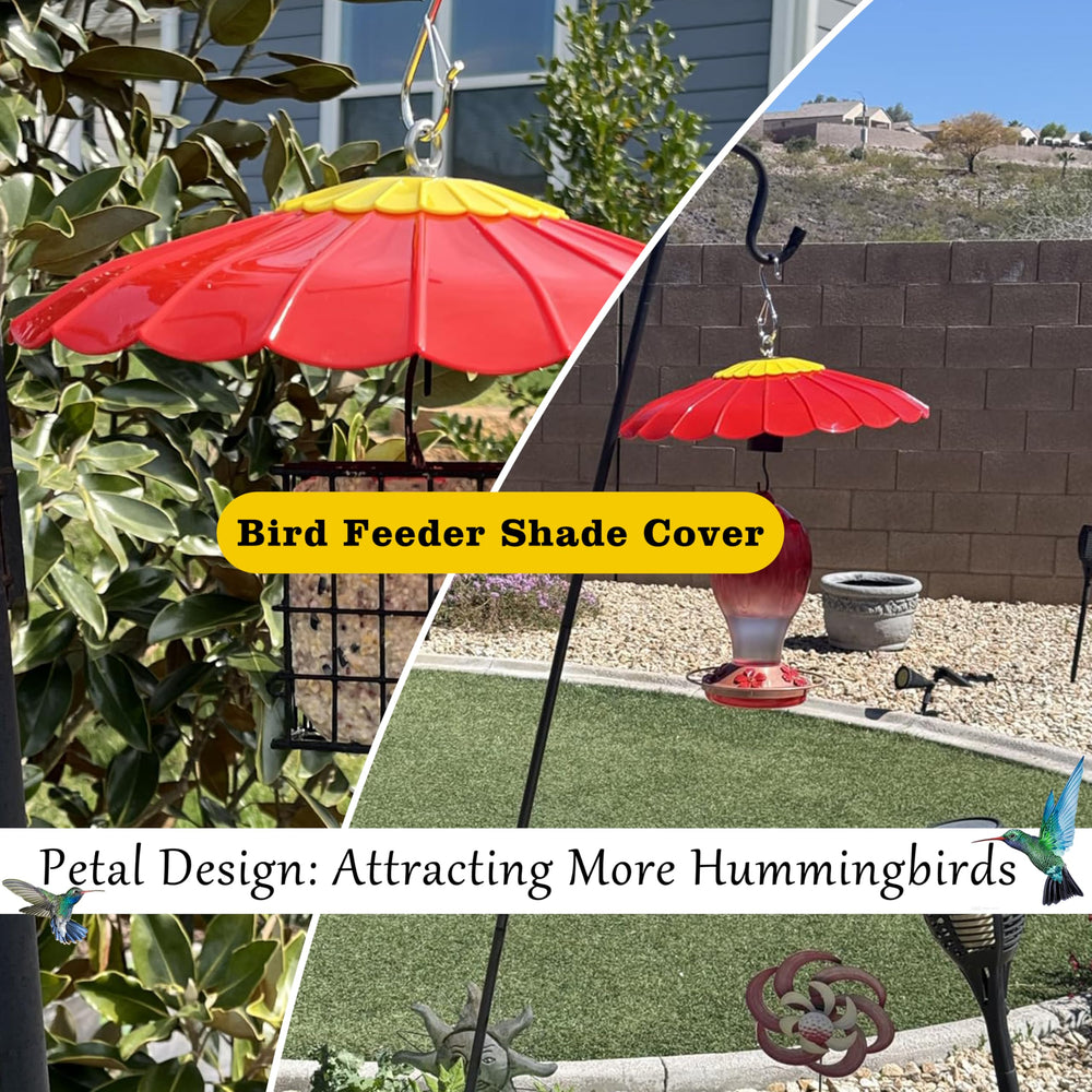 Petal-shaped design of andergi hummingbird feeder shade dome cover