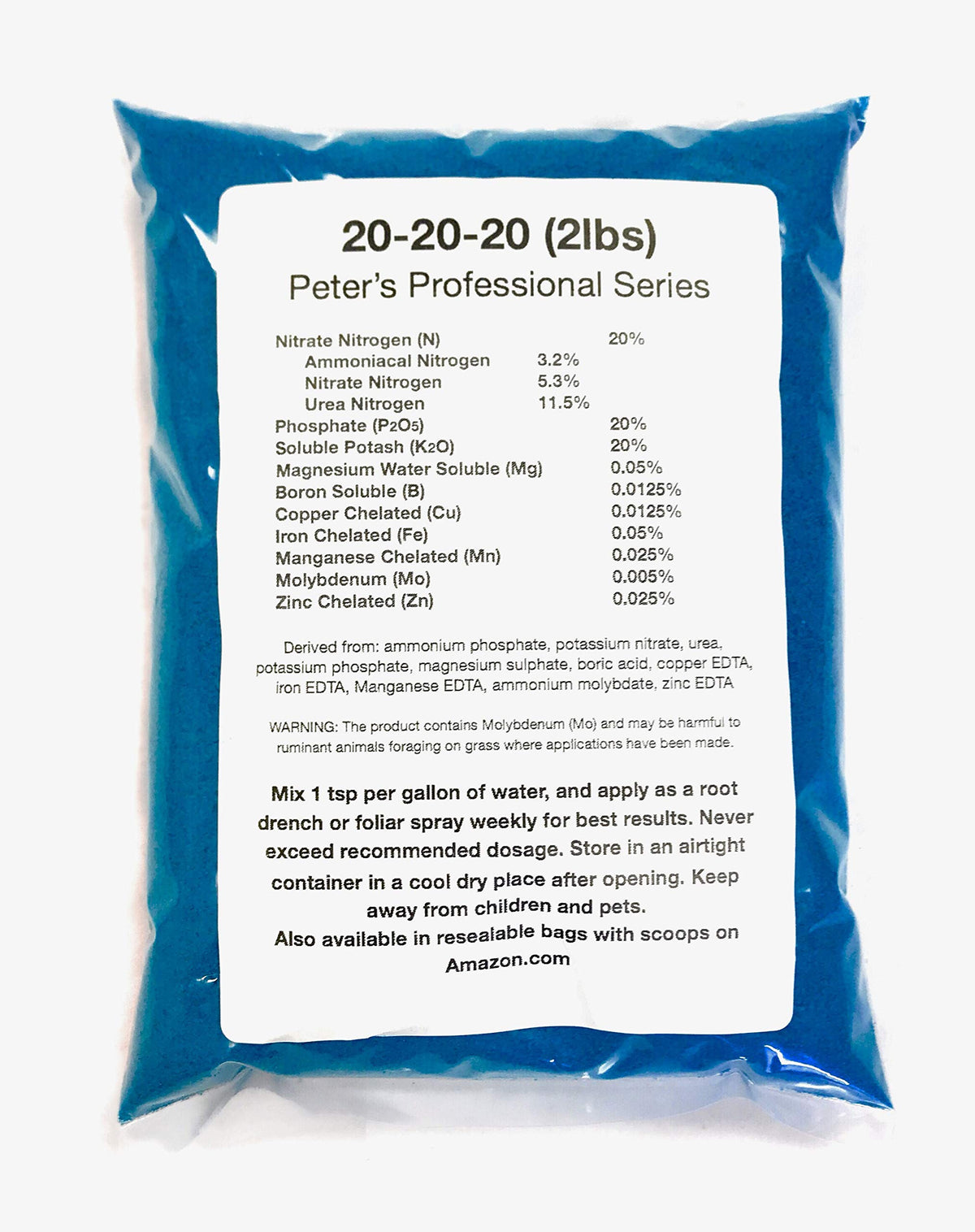 Peter's Professional 20-20-20 Fertilizer powder package front view