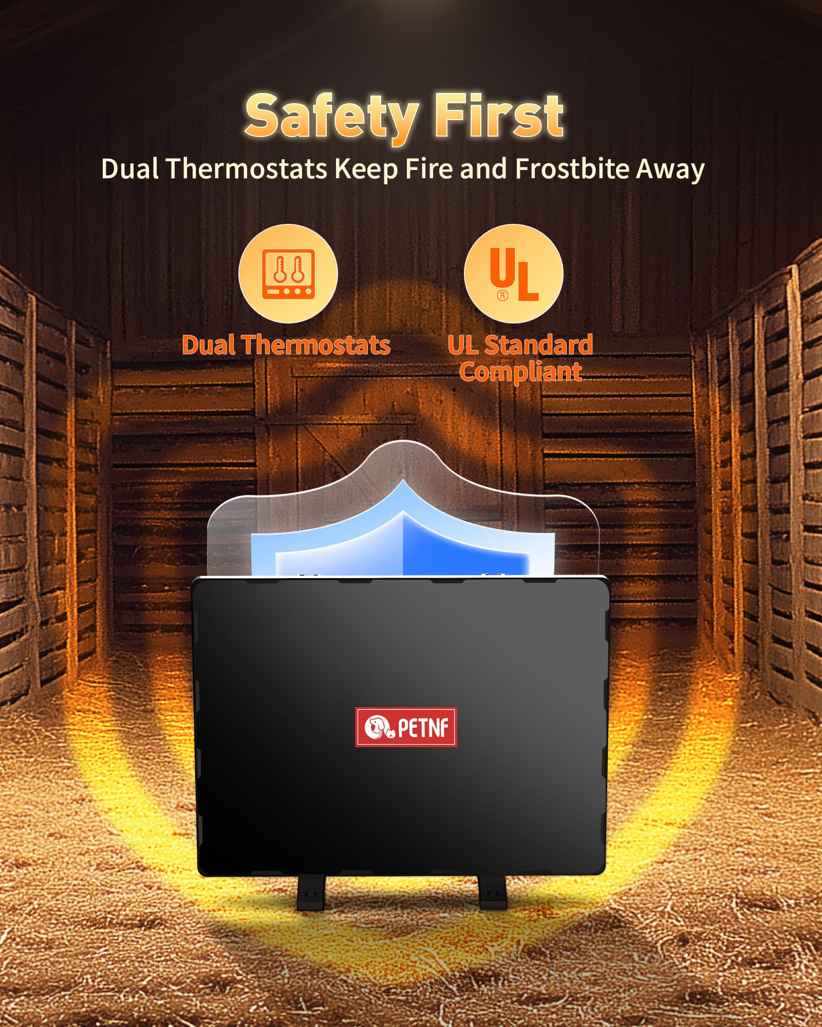 PETNF Chicken Coop Heater in a chicken coop environment