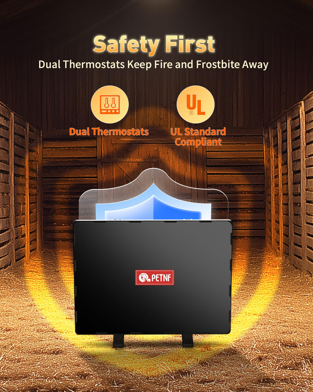 PETNF Chicken Coop Heater in a chicken coop environment