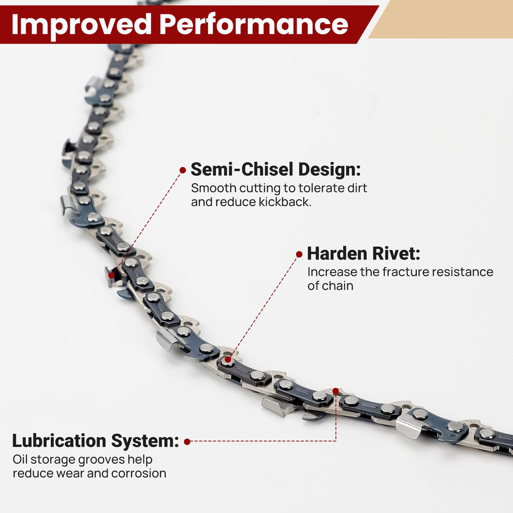 PETOX 16 Inch Chainsaw Chain alongside packaging