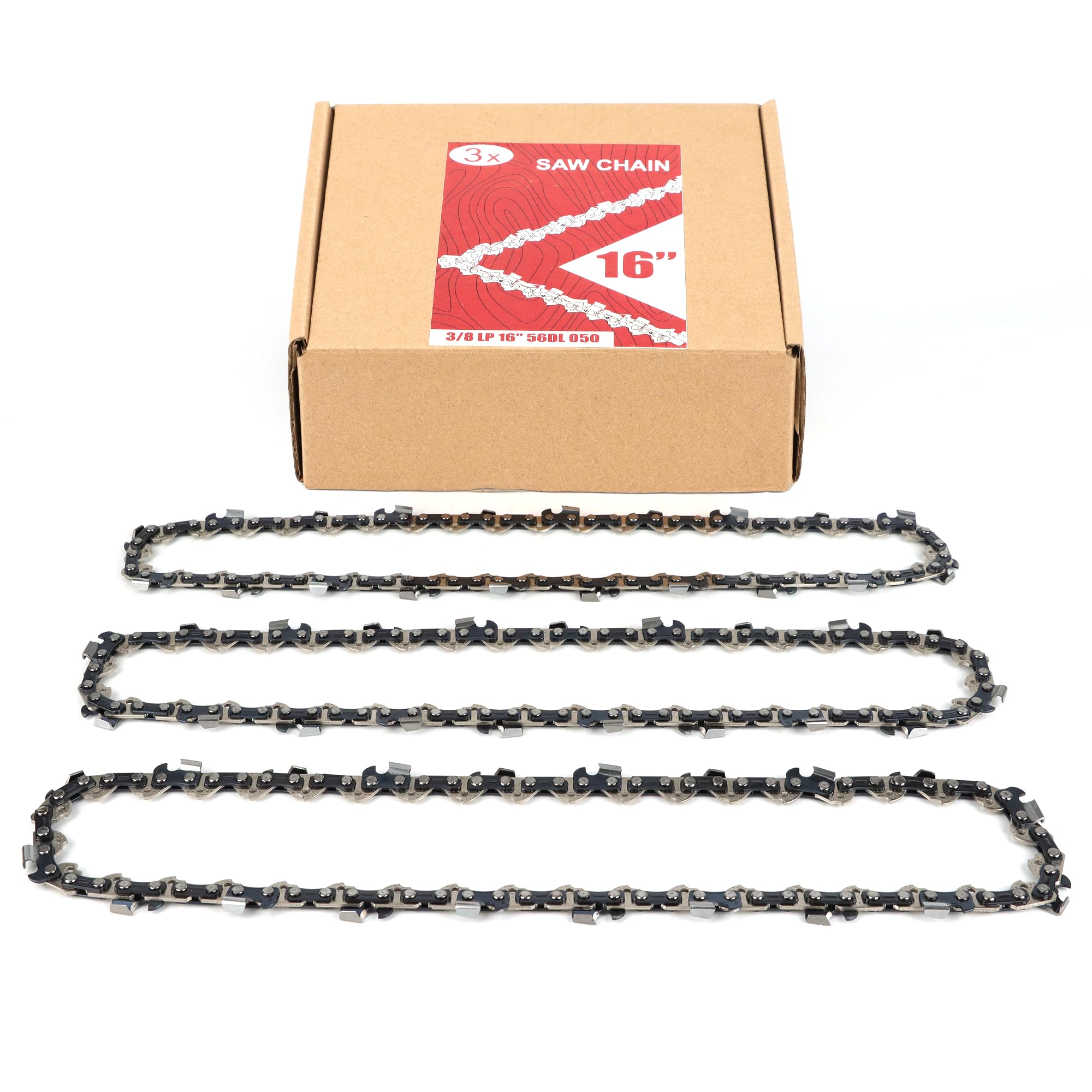 PETOX 3-Pack 16 Inch Chainsaw Chain with protective oil