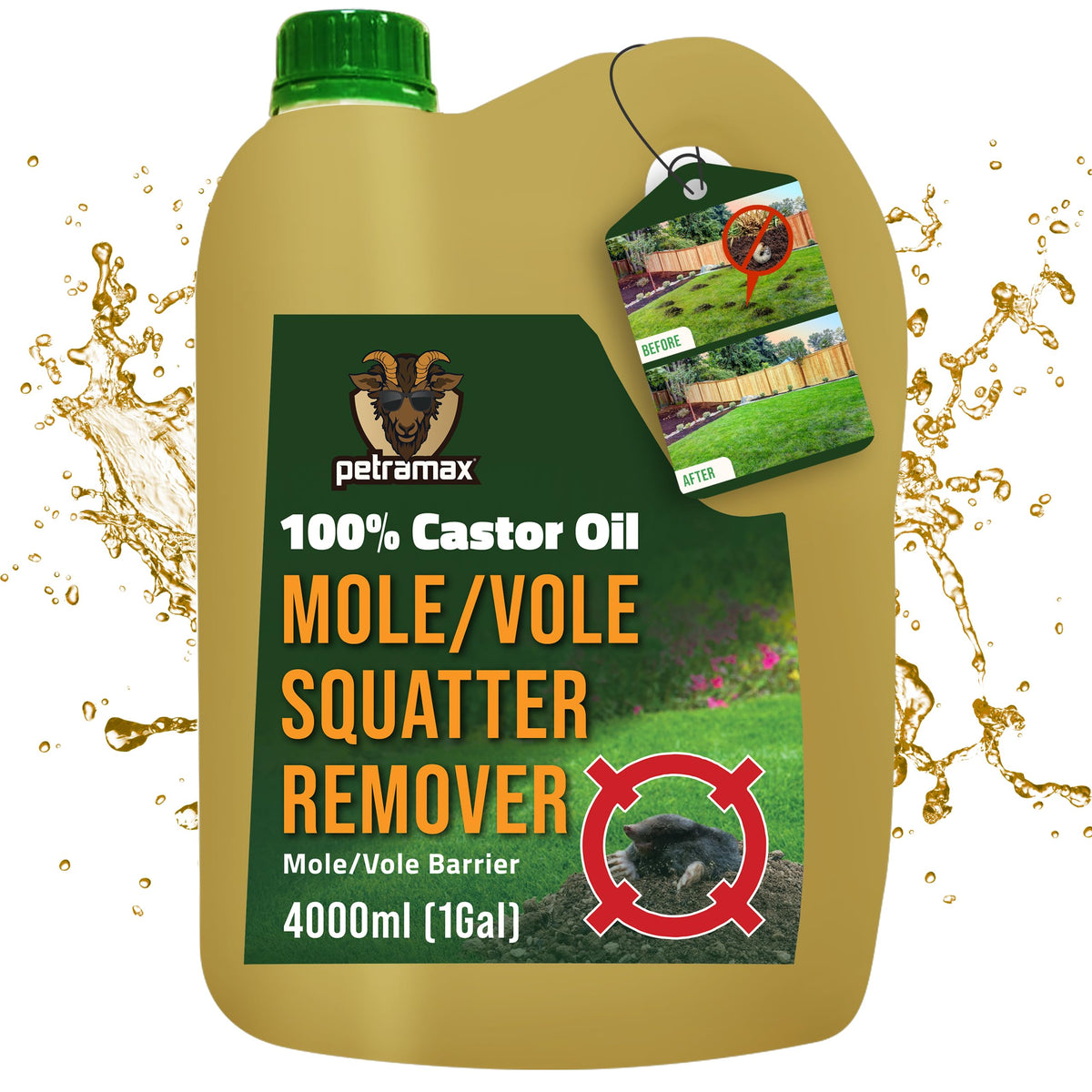 Petra Castor Oil Mole Repellent 135 fl oz front view