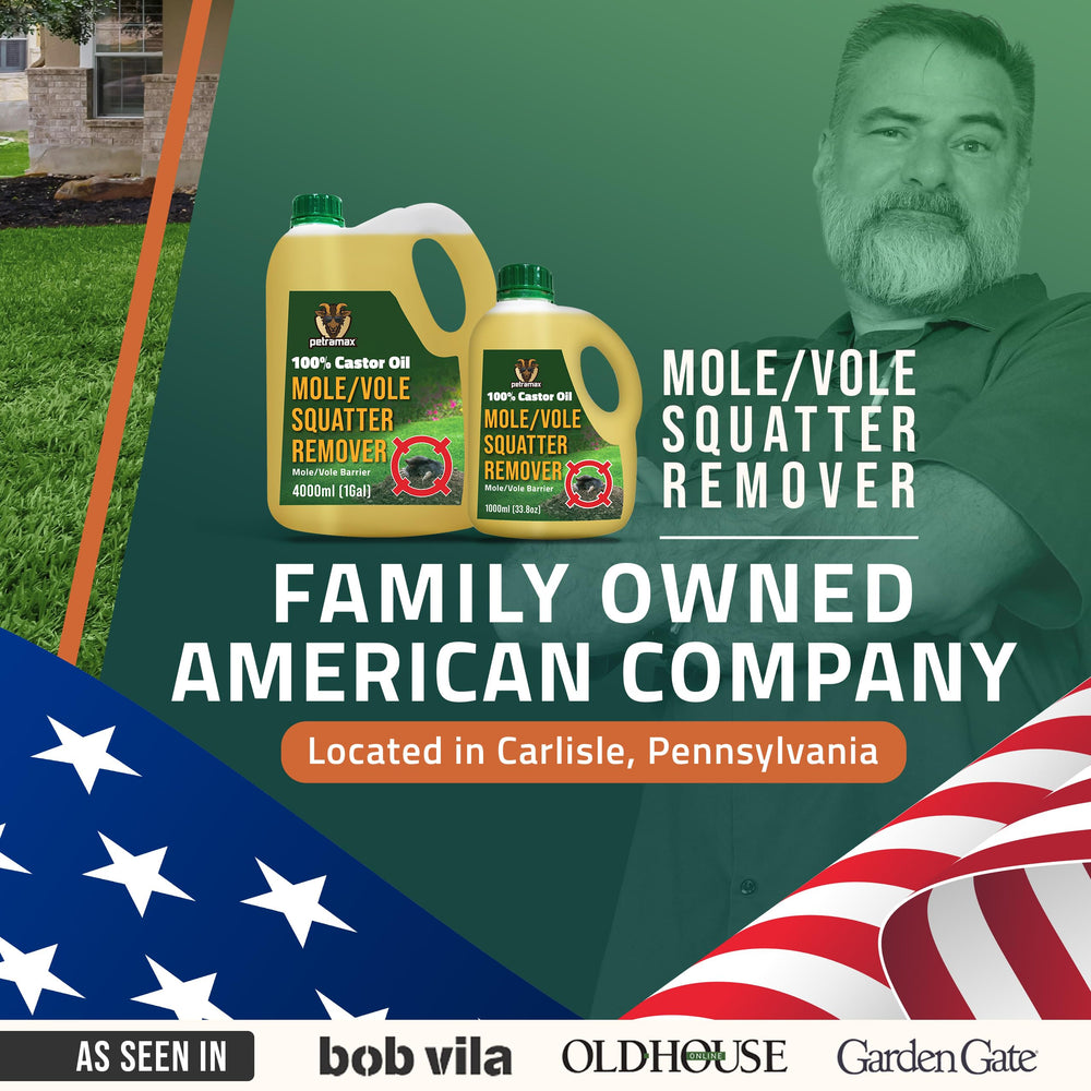 Petra Castor Oil Mole Repellent ready for use with dish soap and water