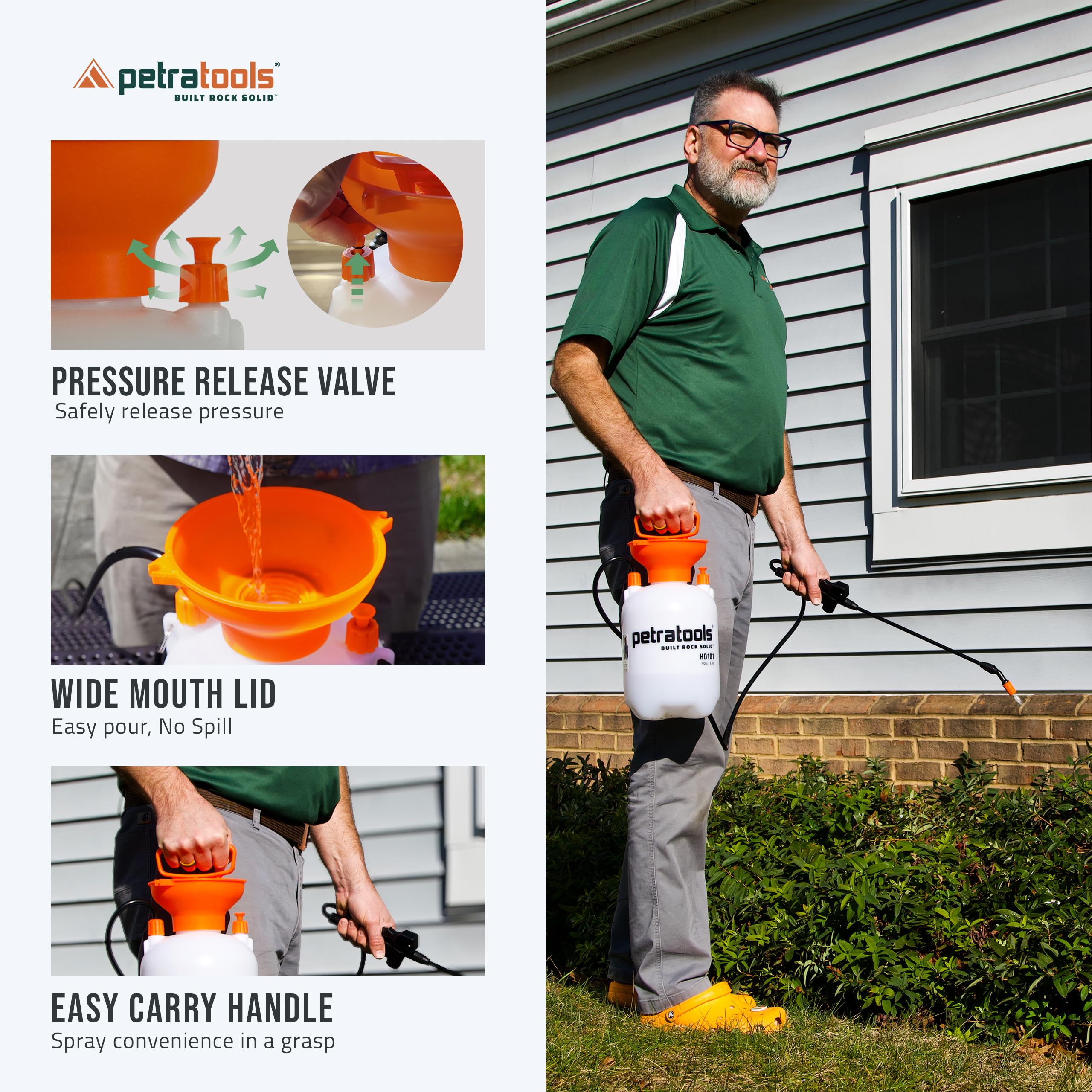 Petra Pump Sprayer with 52-inch hose ready for use