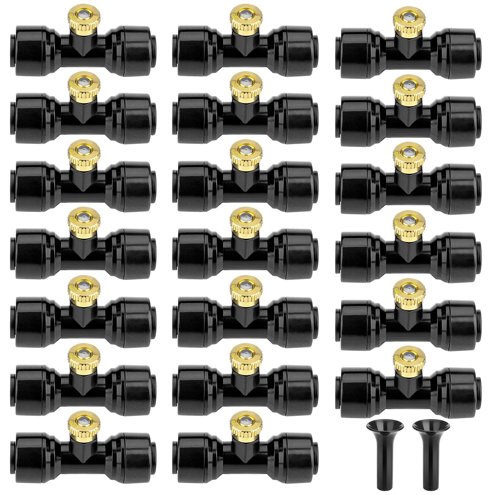 Petutu Brass Mister Nozzles 20 Pack with accessories