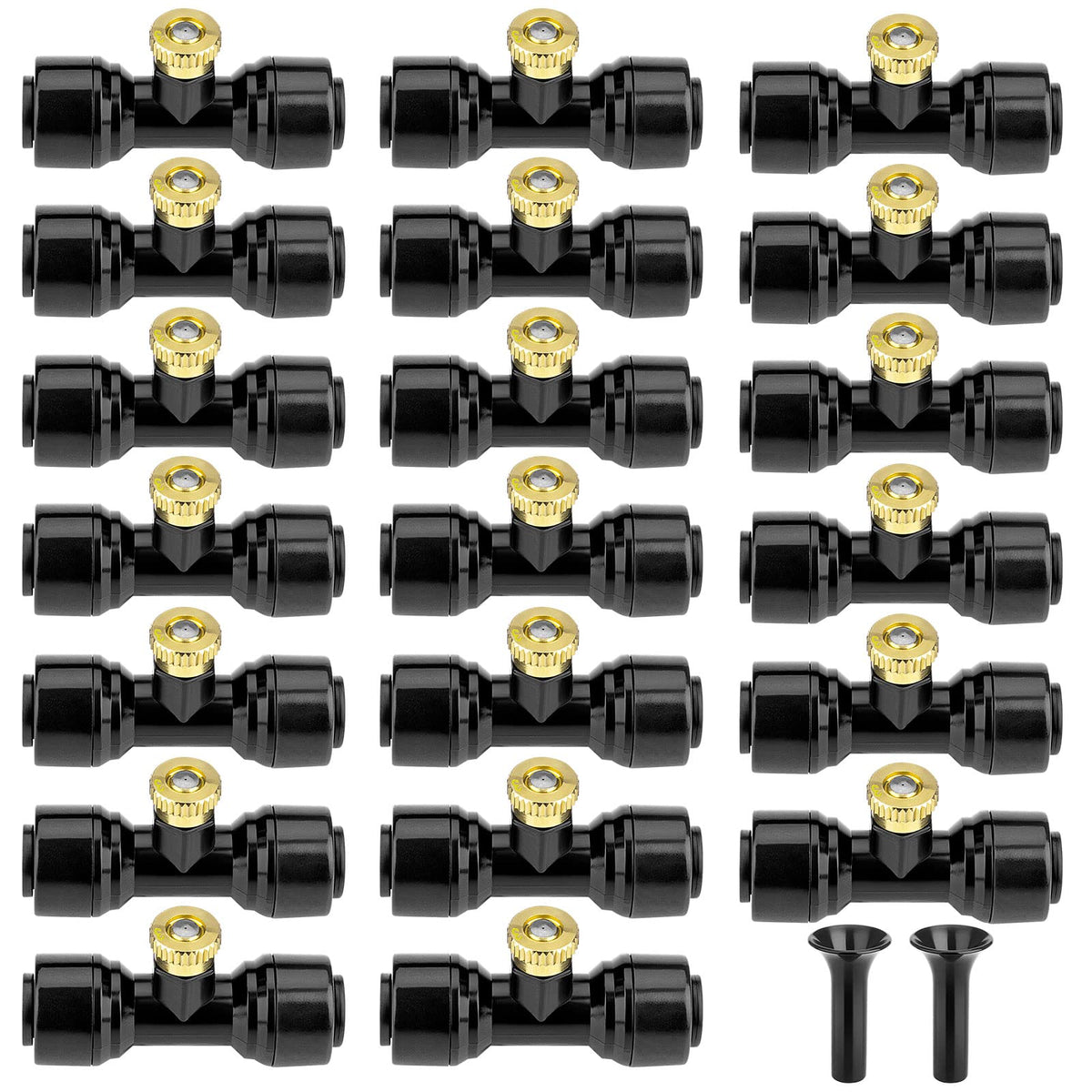 Petutu Brass Mister Nozzles 20 Pack with accessories