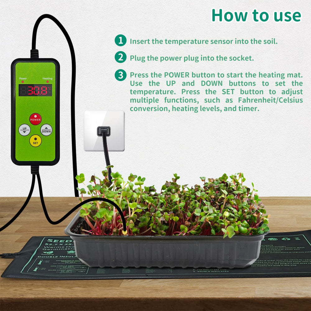 PETZOOKA heat mat in use for seed germination with plants