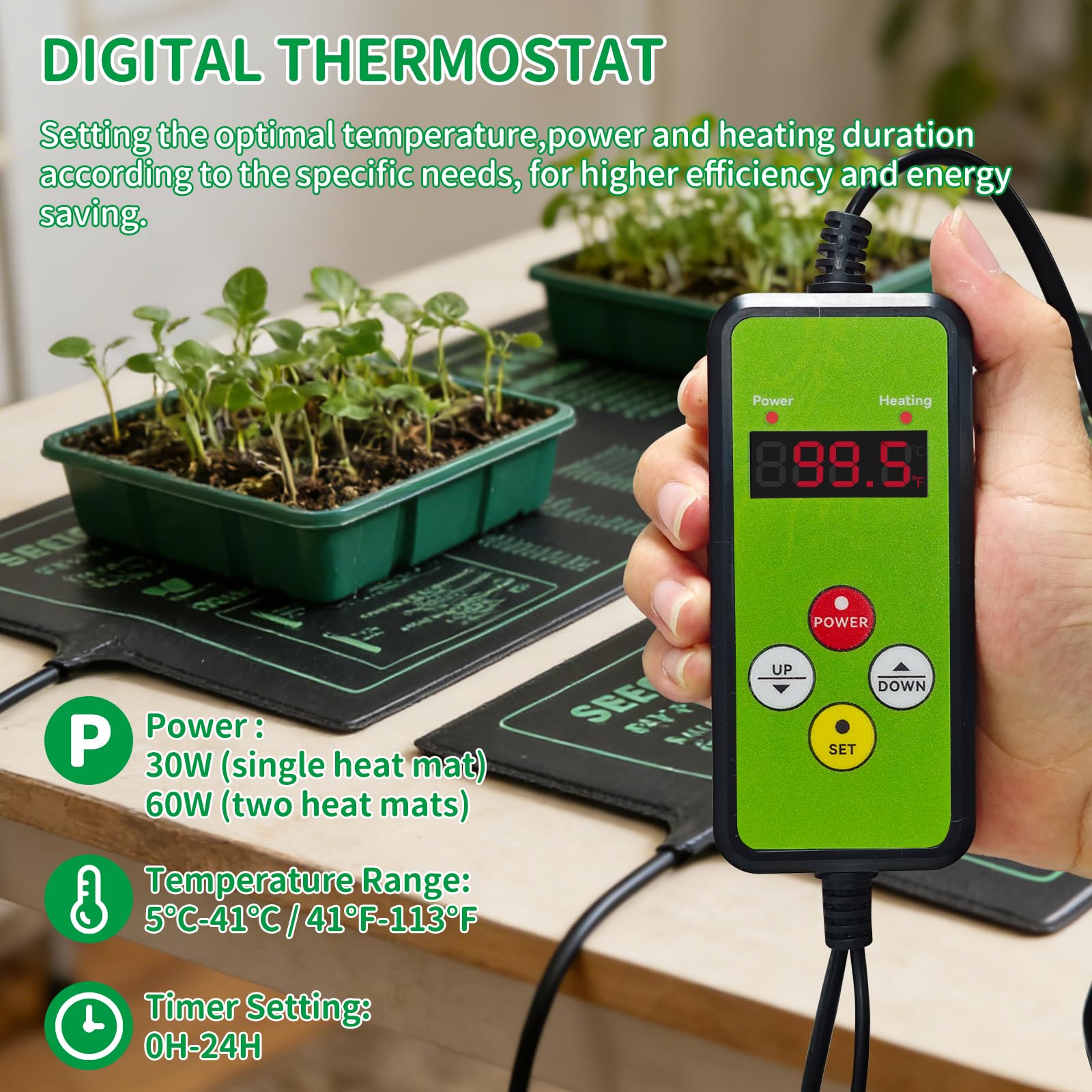 PETZOOKA Seedling Heat Mat in use with seedlings