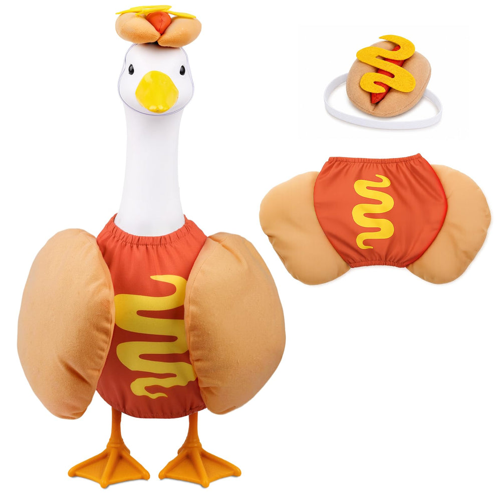 Pextian 23" Goose Hamburger Costume front view with hat