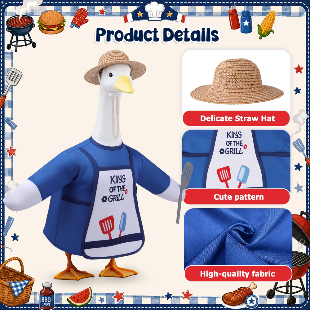 Pextian BBQ Porch Goose Outfit blue T-shirt and apron