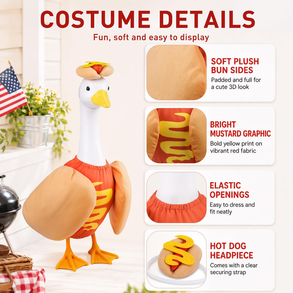Pextian Goose Costume side view showcasing plush fabric