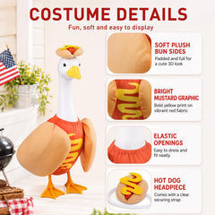 Pextian Goose Costume side view showcasing plush fabric