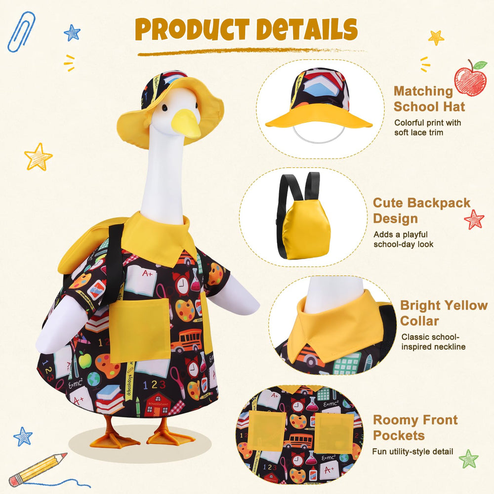 Pextian Goose Outfit displayed on a 23 inch statue