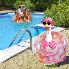 Pextian Hawaiian Porch Goose Outfit on a garden goose