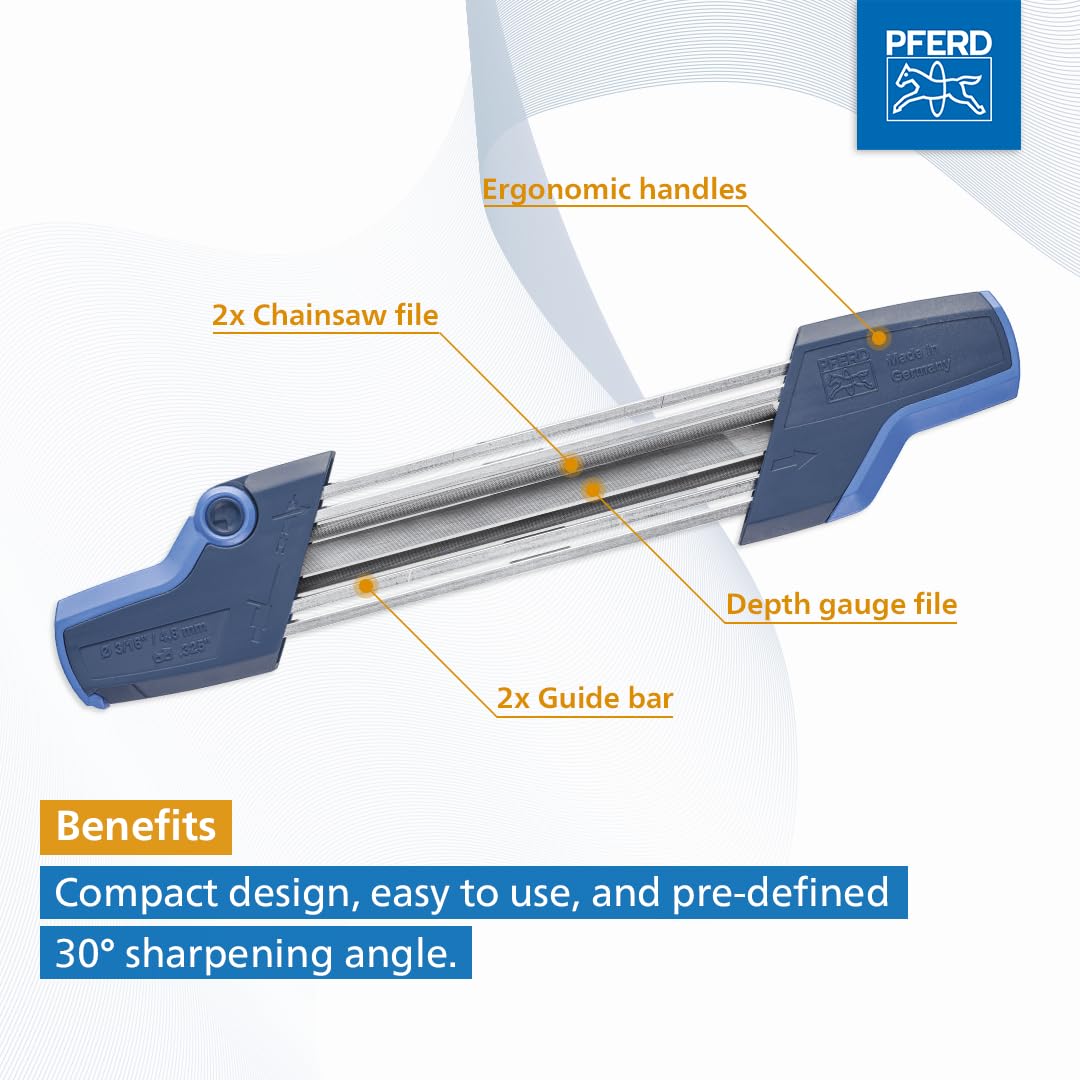 PFERD Chain Saw Sharpener CS-X with two Classic Line chain saw files