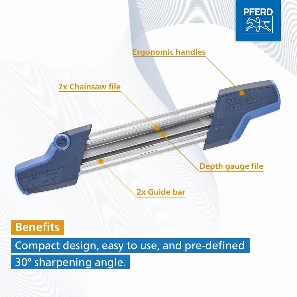 PFERD Chain Saw Sharpener CS-X with two Classic Line chain saw files