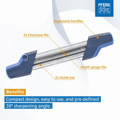 PFERD Chain Saw Sharpener CS-X with two Classic Line chain saw files