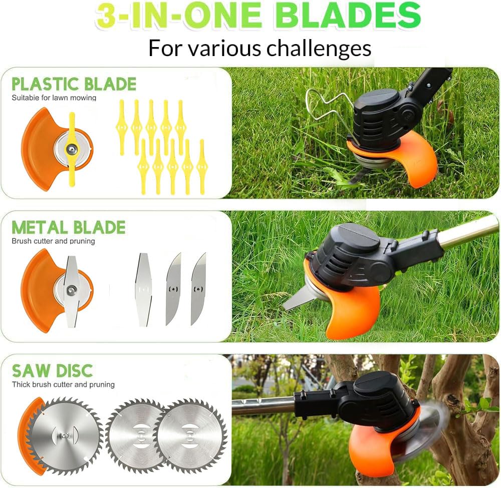 PFYELYI Weed Wacker adjustable cutting head at 90 degrees