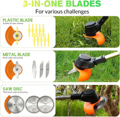 PFYELYI Weed Wacker adjustable cutting head at 90 degrees