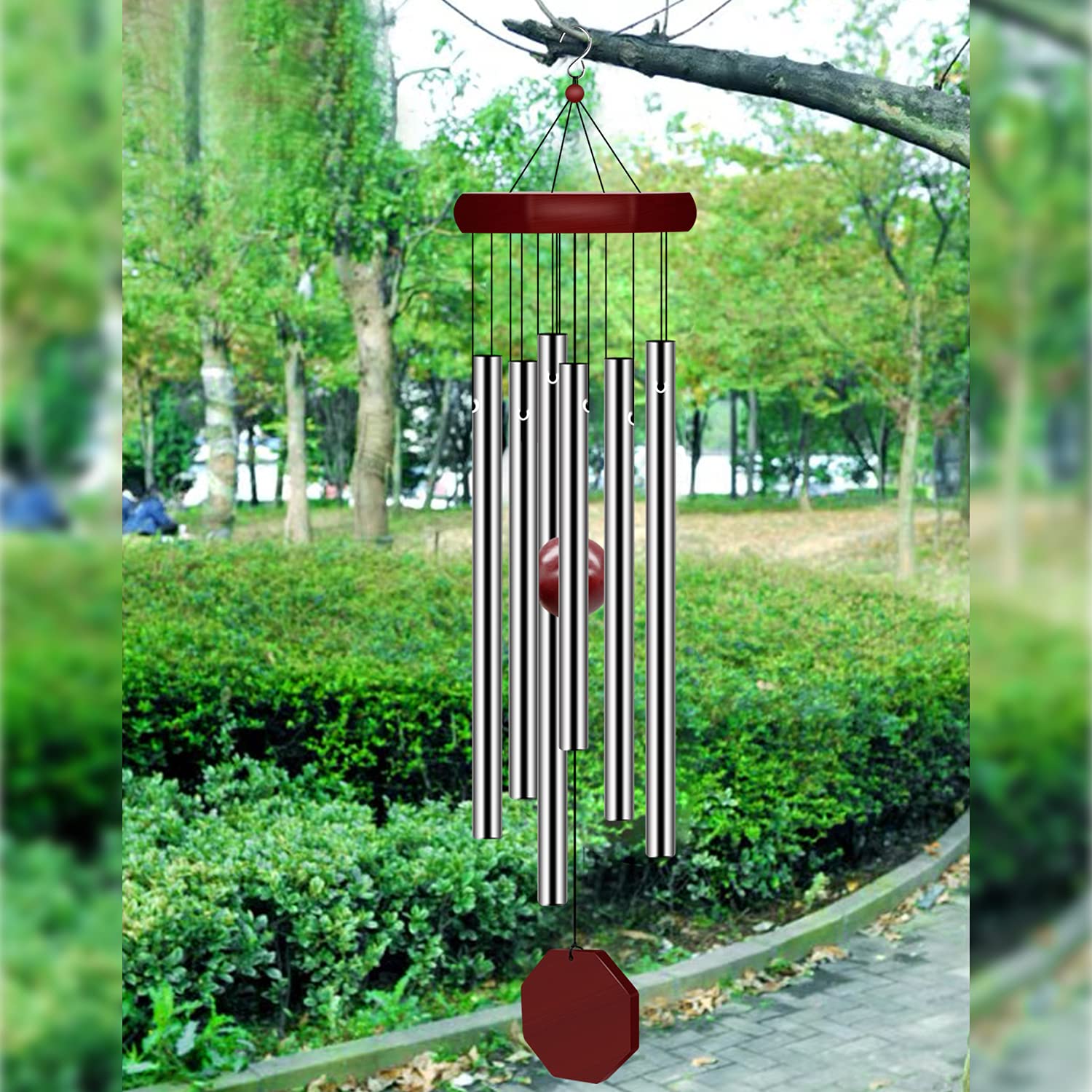 Pgzsy Memorial Wind Chimes displayed in a home interior