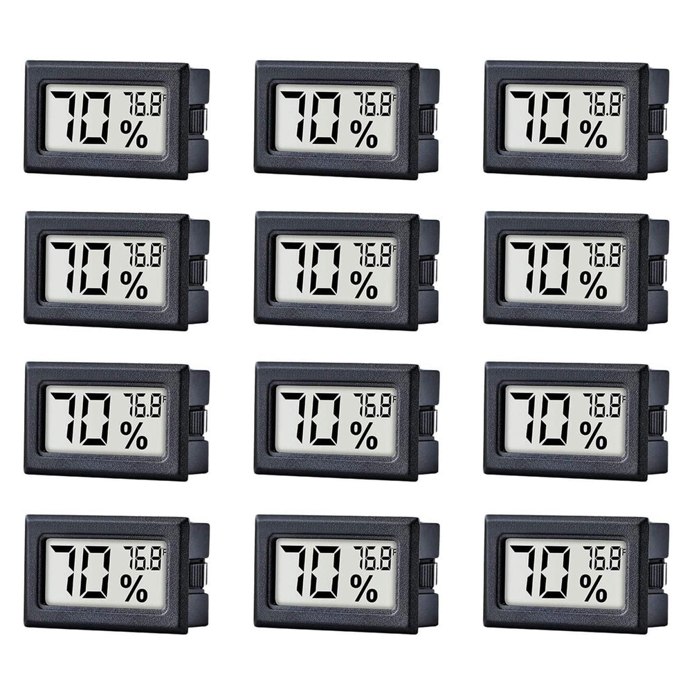 Pgzsy Mini Digital Thermometer Hygrometer front view in black