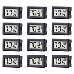 Pgzsy Mini Digital Thermometer Hygrometer front view in black