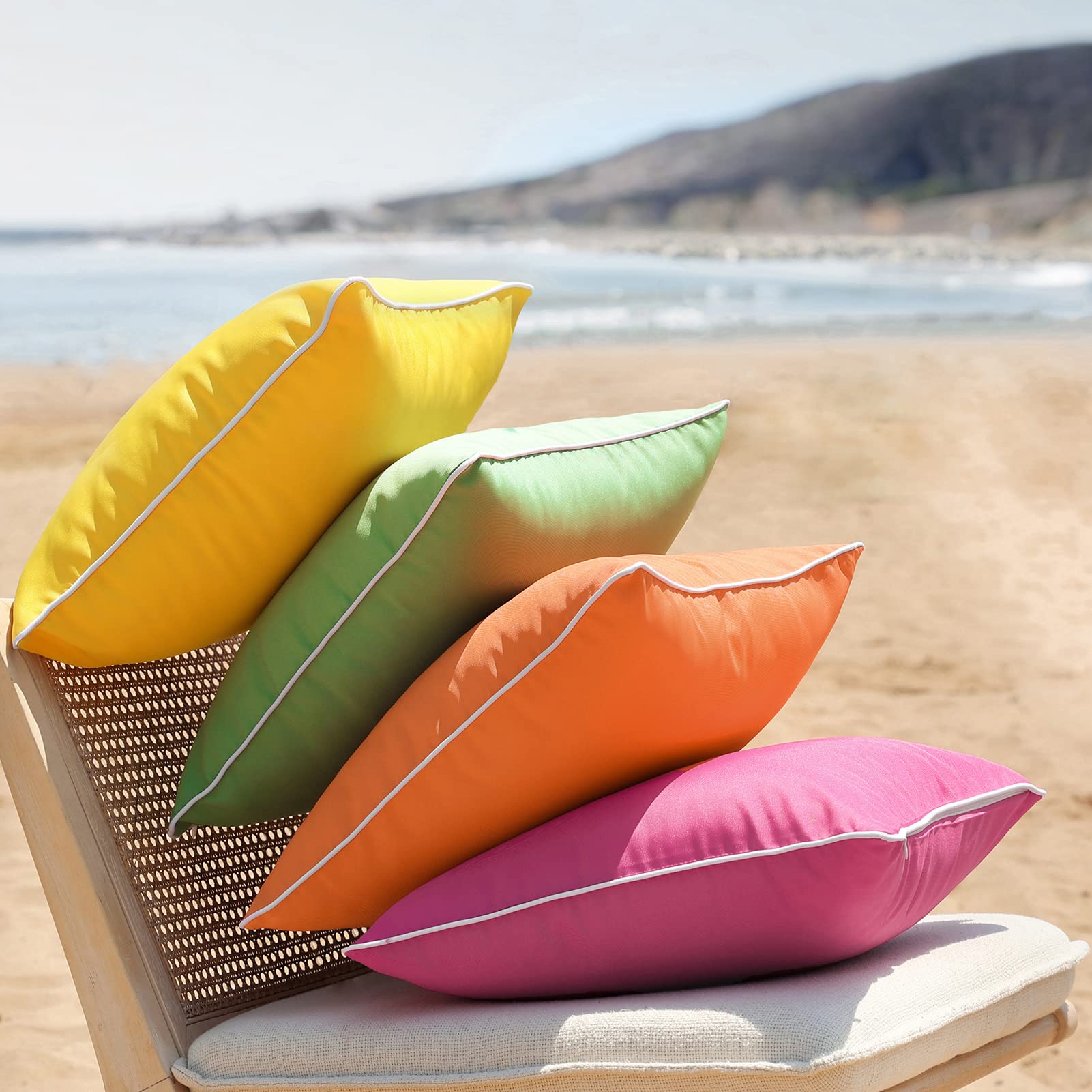 Phantoscope orange throw pillow covers side view