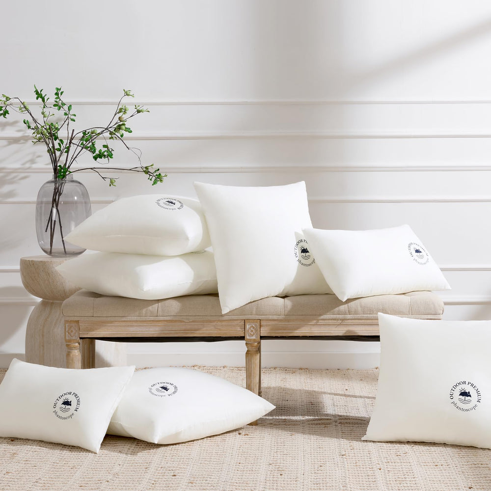Phantoscope outdoor pillows used in a cozy indoor reading nook