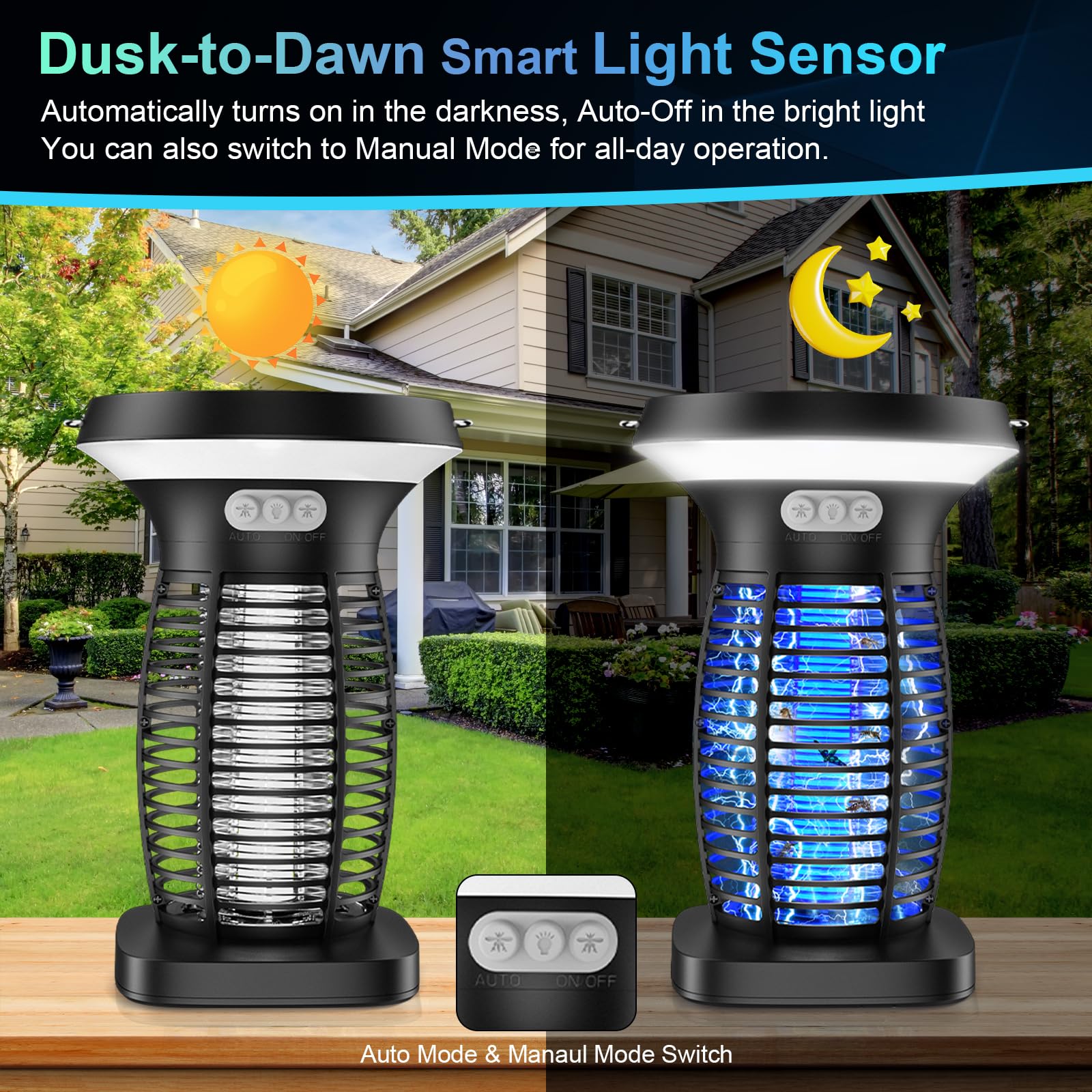PhatroyYee Solar Bug Zapper demonstrating SOS mode