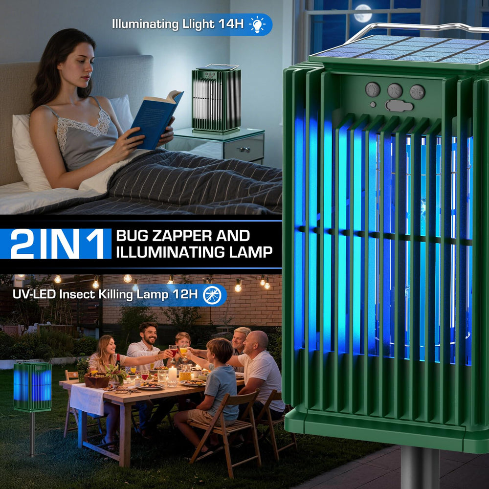 PhatroyYee Solar Bug Zapper in use at a patio during night