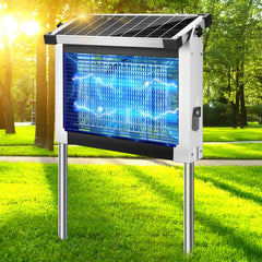 PhatroyYee Solar Bug Zapper outdoor front view with solar panel