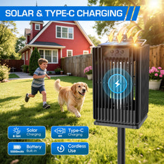 PhatroyYee Solar Bug Zapper Outdoor front view with solar panel