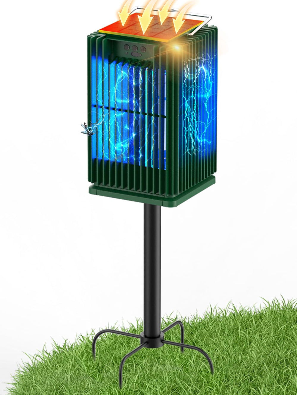 PhatroyYee Solar Bug Zapper outdoor view with olive colour
