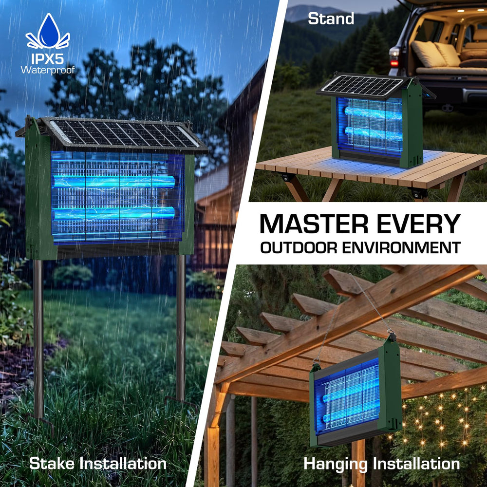 PhatroyYee Solar Bug Zapper showcasing the waterproof design