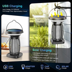 PhatroyYee Solar Bug Zapper showing night light feature