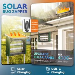 PhatroyYee Solar Bug Zapper side view showing solar panel