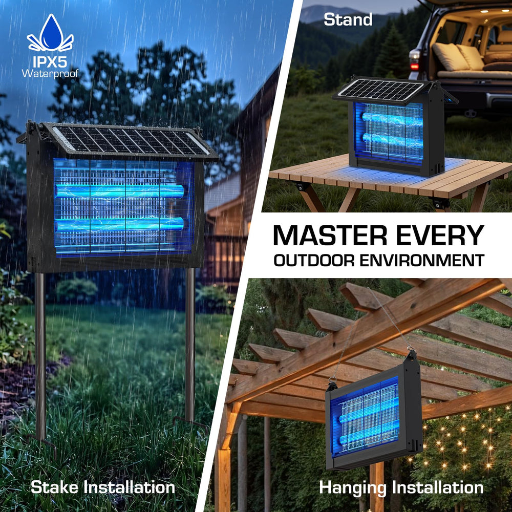 PhatroyYee Solar Bug Zapper with hanging hook