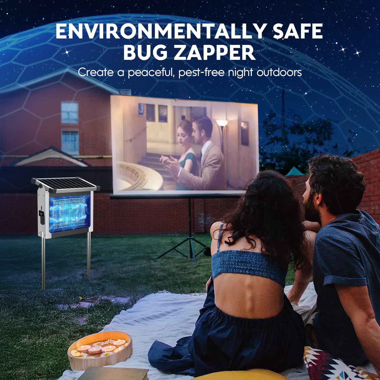 PhatroyYee Solar Bug Zapper with included cleaning brush