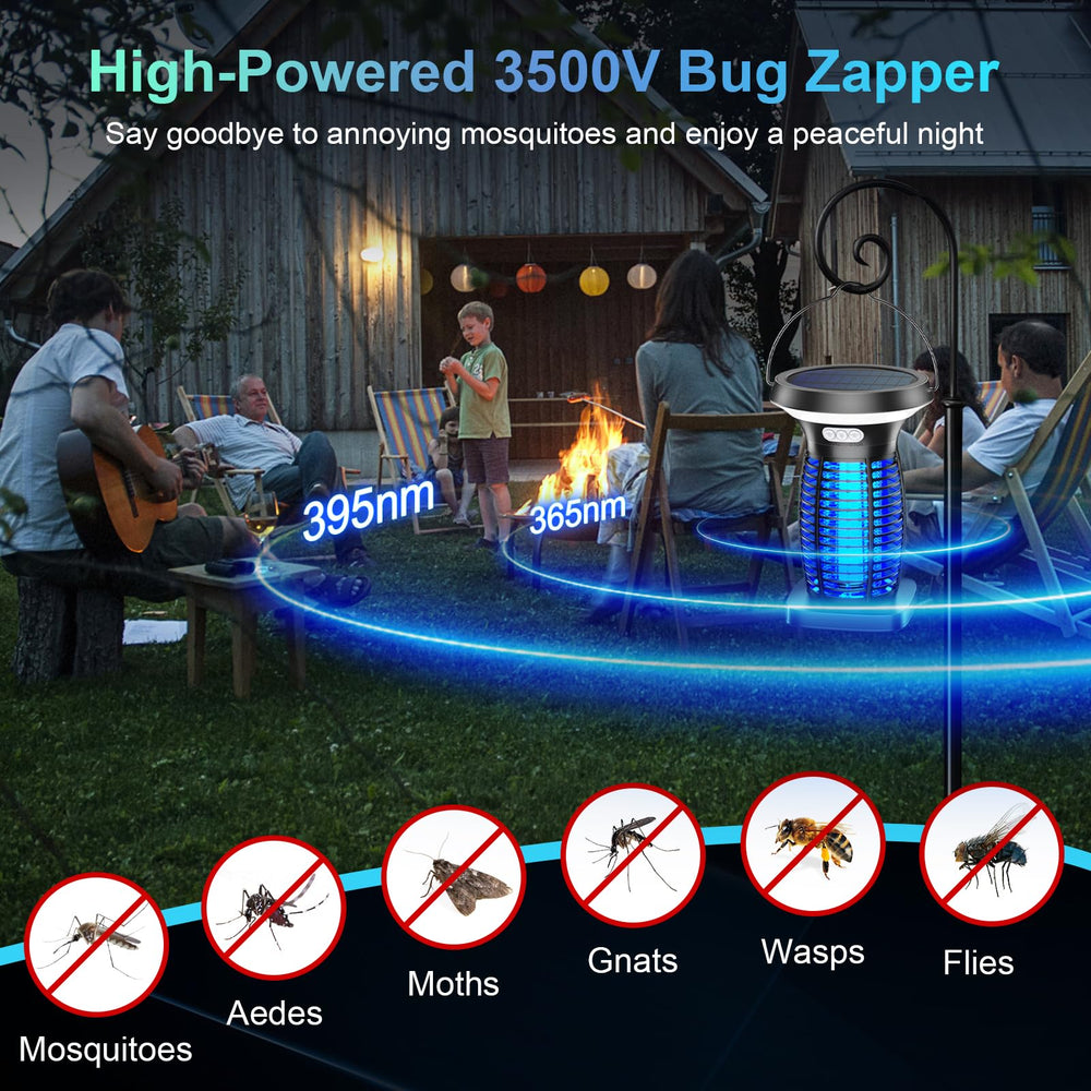 PhatroyYee Solar Bug Zapper with solar panel close-up