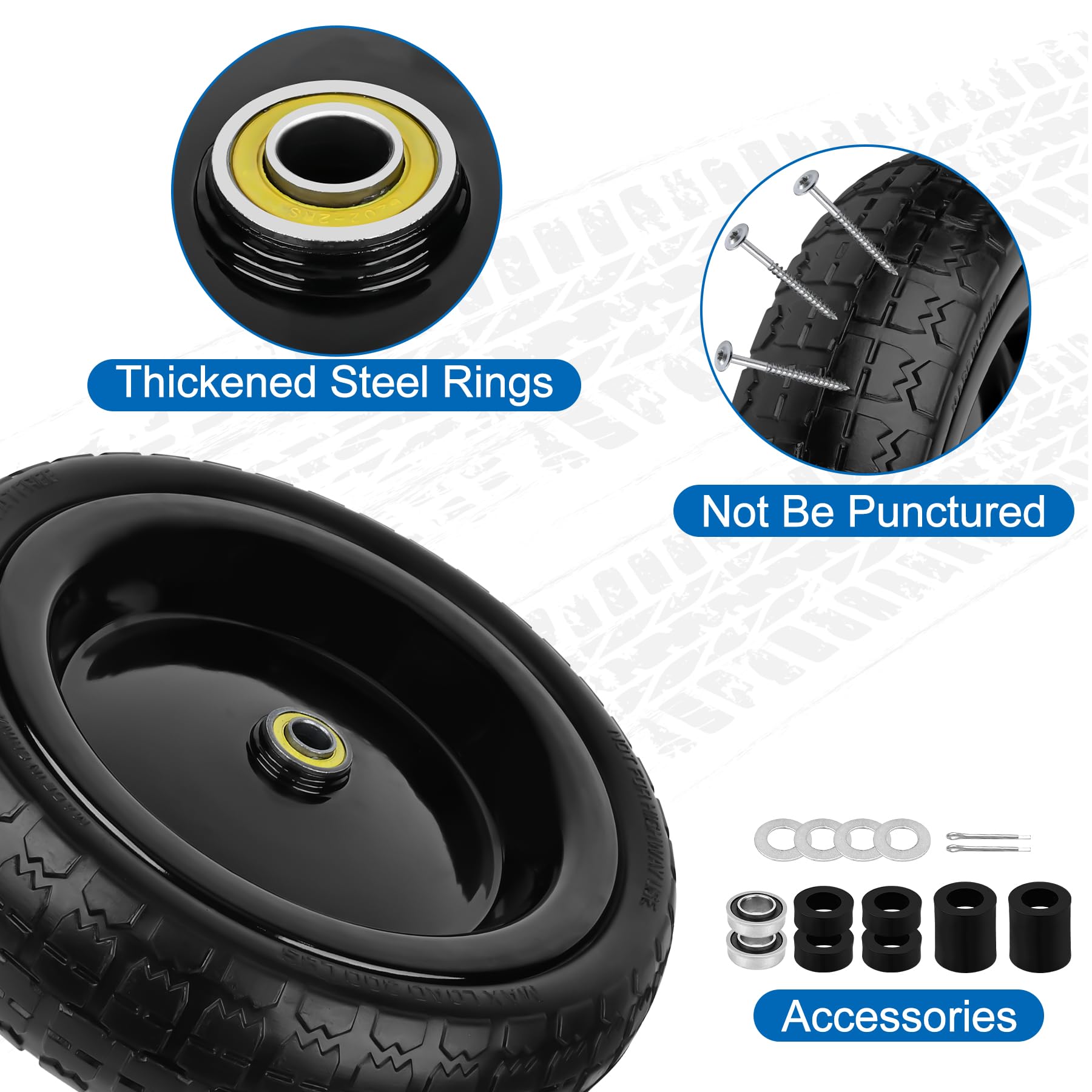 phepetroll 13 inch tire with spacers and pins
