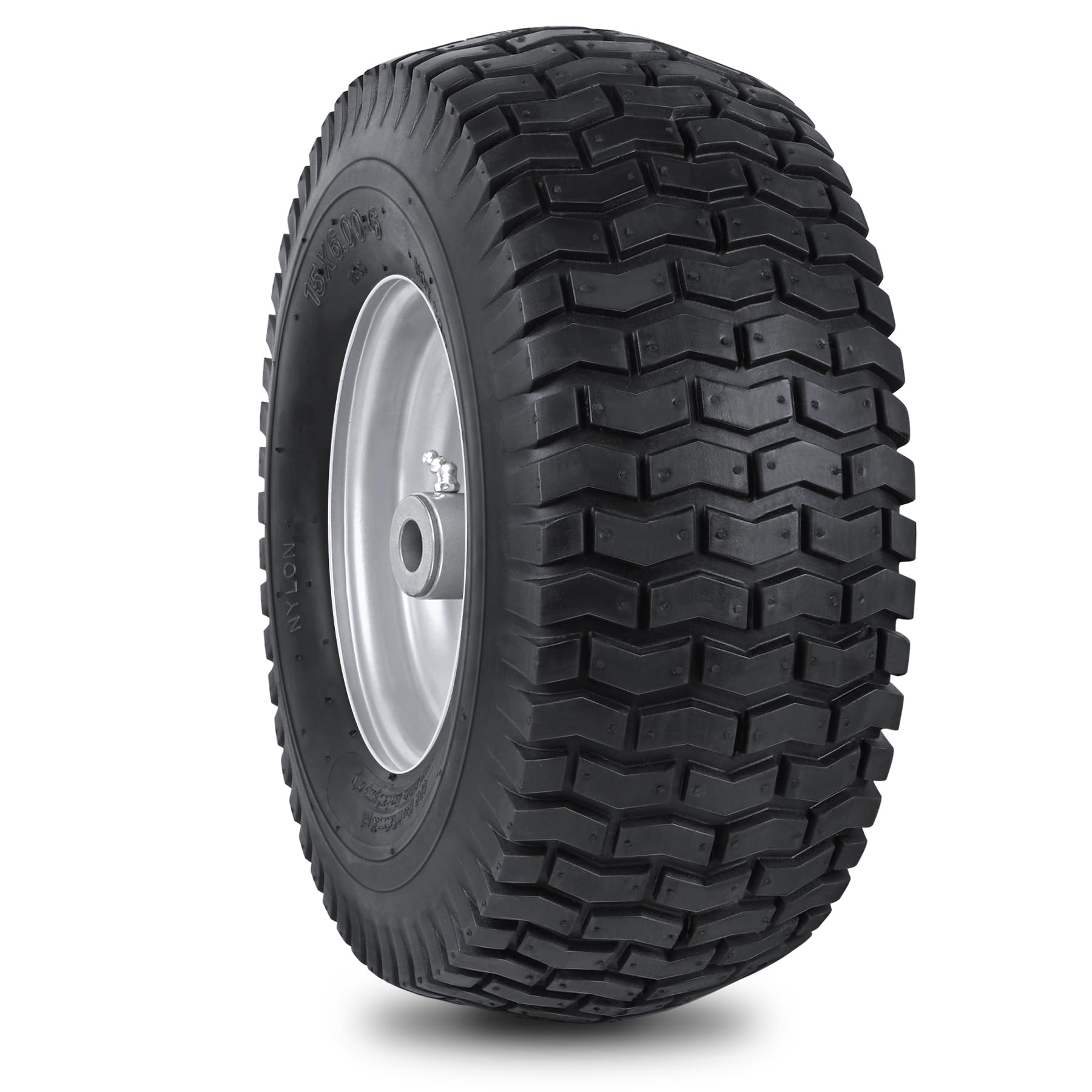 phepetroll 15x6.00-6 lawn mower tire front view with rim