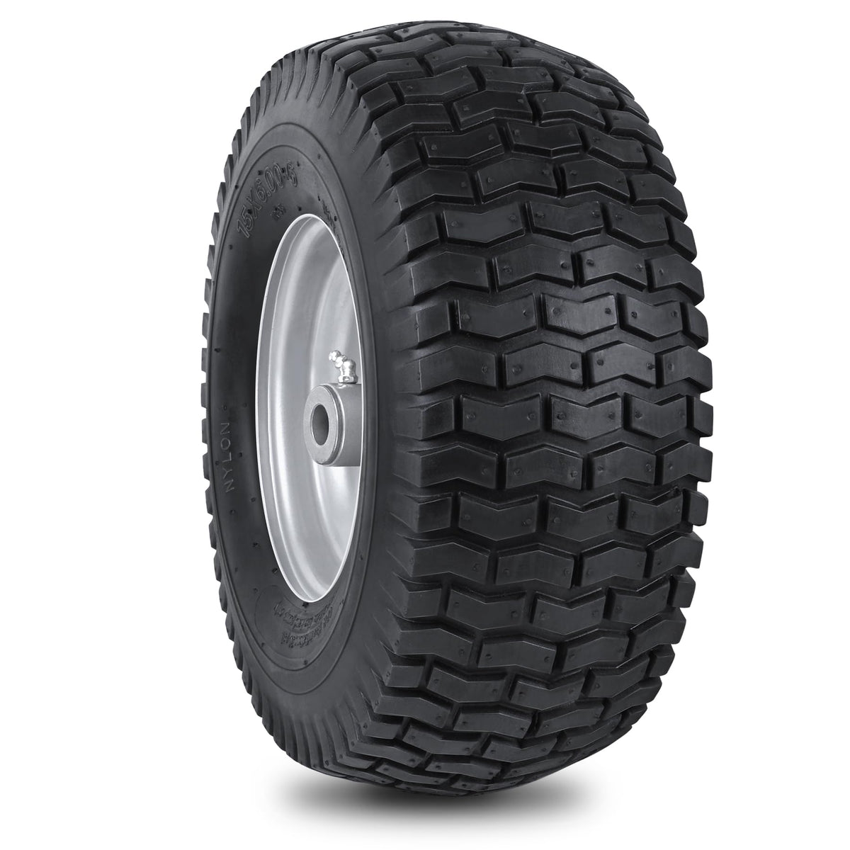 phepetroll 15x6.00-6 lawn mower tire front view with rim