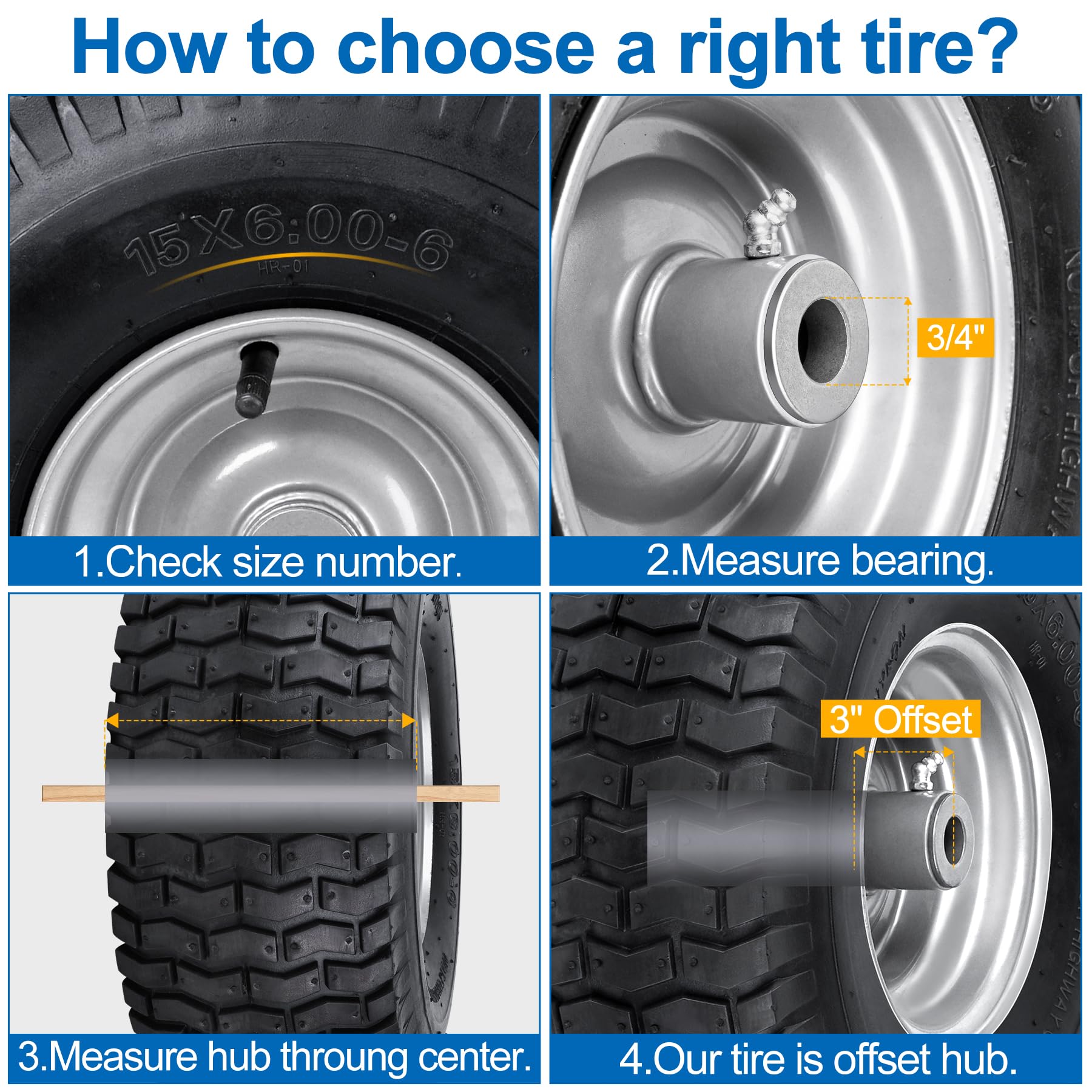 phepetroll 15x6.00-6 tire next to a lawn mower