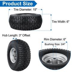 phepetroll 15x6.00-6 tire showing tread design
