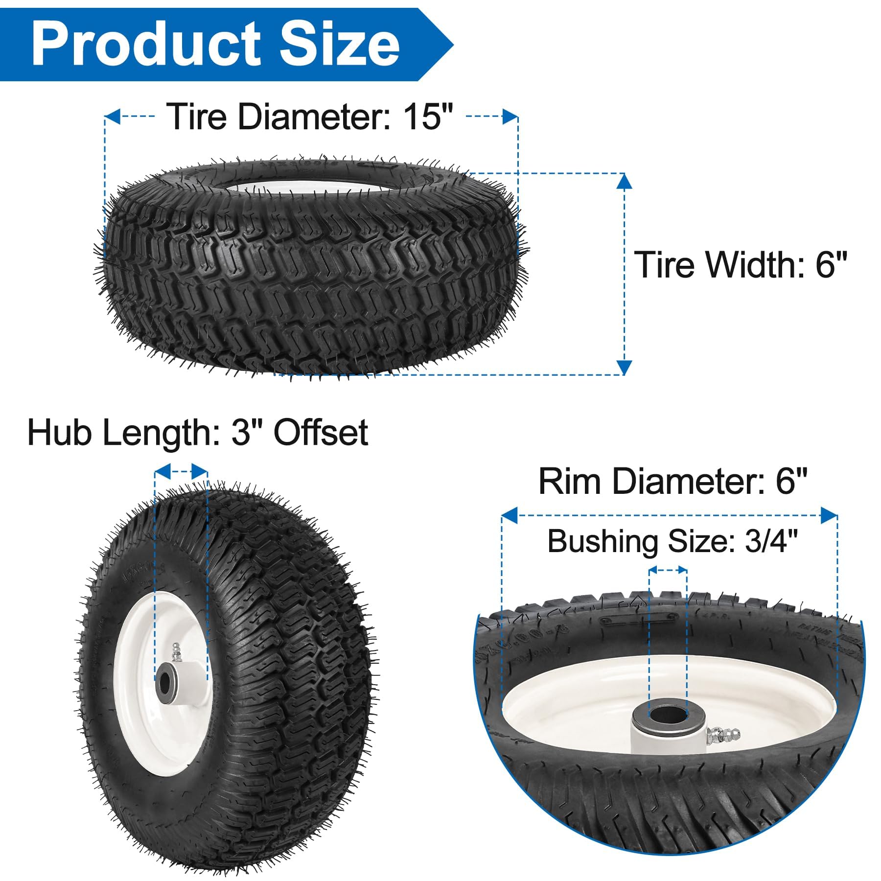 phepetroll lawn mower tire showing tread design